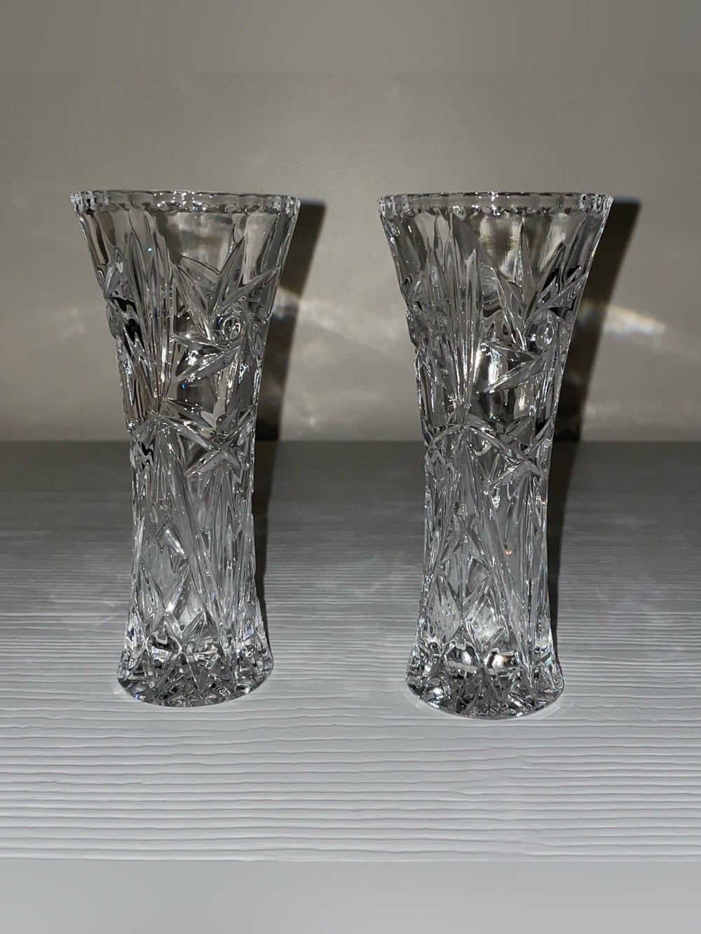 Vintage Lenox Fine Crystal Star Bud Vase 6" Czech Republic Clear Cut Glass
